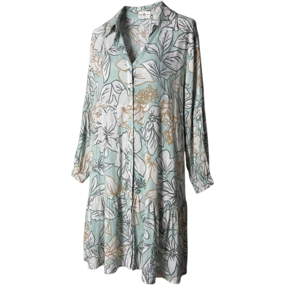 Land Lau Hawaii Anne Dress Mint NWT Babydoll Lightweight Swim Cover‎ New Sz S/M